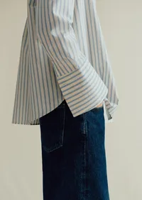 Chemise Marilis - Rayures Ecru Bleu — view 3