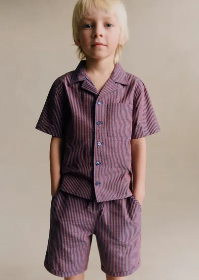 Chemise Mario - Rayure Rose Marine