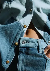 Chemise Marzia - Patchwork Denim Bleu Clair — view 3