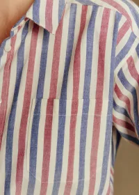 Chemise Max - Rayures bleu ecru bordeaux — view 4