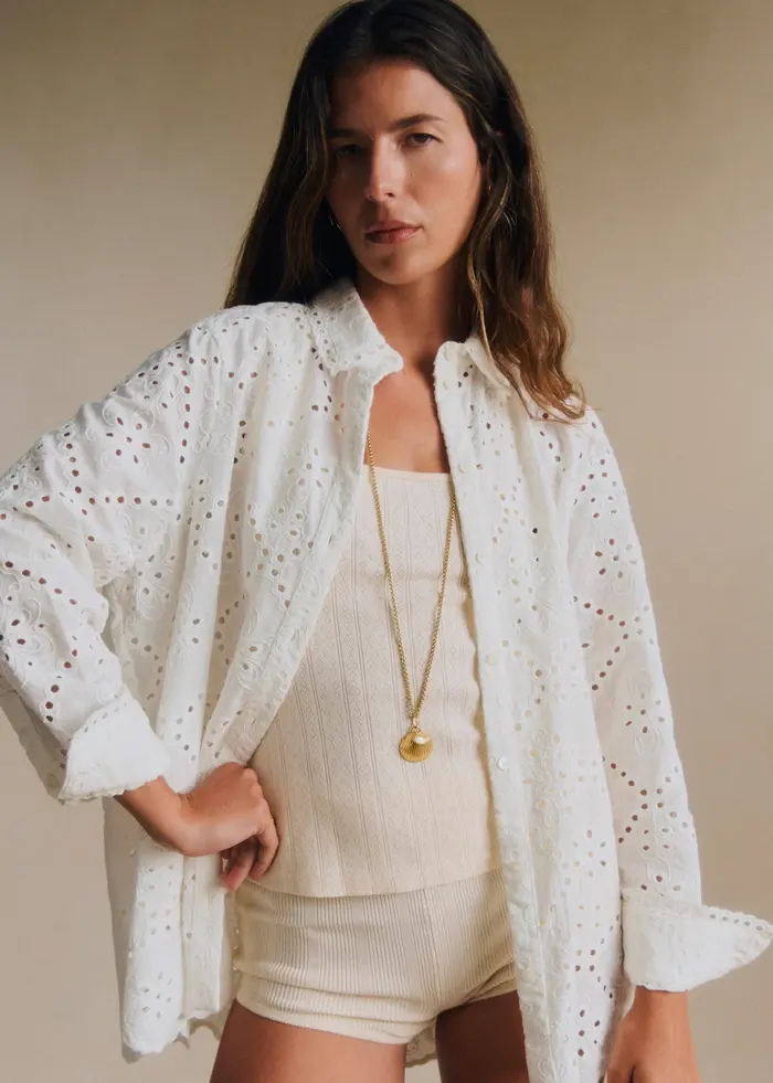 Chemise Maxou - Broderie Unie Volute Écru