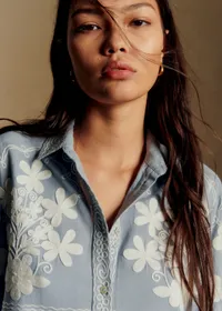 Chemise Maxy - Sézane x Baziszt - Broderie Folk Fond Bleu — view 4