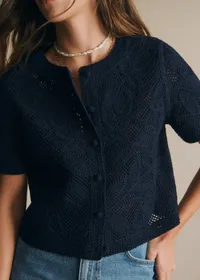 Chemise Norissa - Guipure Unie Marine — view 2