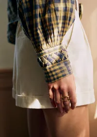 Chemise Orla - Carreaux Ocre Bleu — view 3