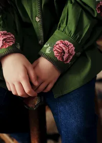 Chemise Orla - Petit Sézane x Baziszt - Vert Bambou / Fleurs Multico — view 4