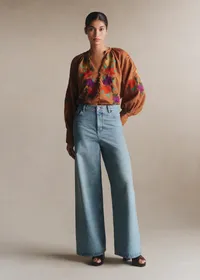 Chemise Roma - Broderie Placée 70's Fond Marron — view 2