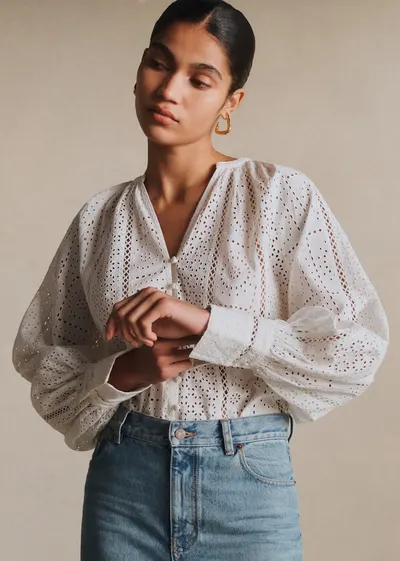 Chemise Roma - Broderie Unie Ecru
