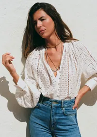 Chemise Roma - Broderie Unie Ecru — view 4