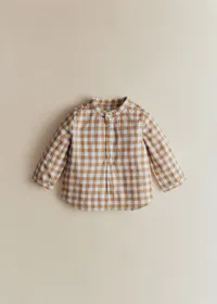 Chemise Sacha - Vichy Gaufré Bleu Caramel — view 2