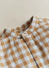 Chemise Sacha - Vichy Gaufré Bleu Caramel — view 3