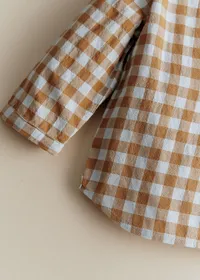 Chemise Sacha - Vichy Gaufré Bleu Caramel — view 4