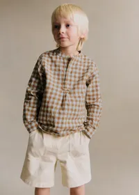 Chemise Sacha - Vichy Gaufré Bleu Caramel — view 2