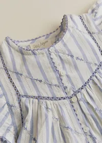 Chemise Tallulah - Rayures Lavande Broderie — view 3