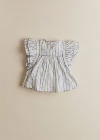 Chemise Tallulah - Rayures Lavande Broderie — view 5