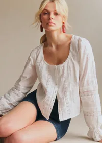 Chemise Tinia - Broderie Unie Ecru — view 2