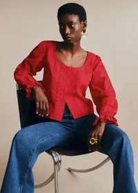 Chemise Tinia - Broderie Unie Rouge — view 5