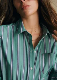 Chemise Tomboy - Rayures Vert Écru Marine — view 3