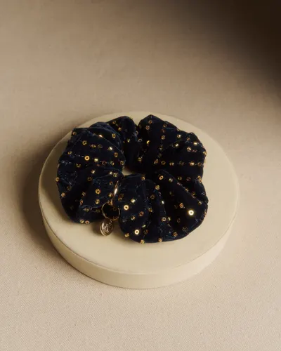Chouchou sequins - Bleu Nuit