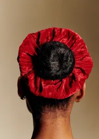 Chouchou velours frappé - Rouge — view 2