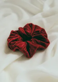 Chouchou velours frappé - Rouge — view 3