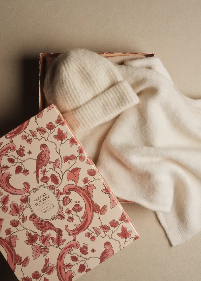 Coffret Bonnet et Echarpe - Ecru