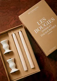 Coffret Bougeoirs Piano et Chandelles - Petit Modèle - Ecru — view 4