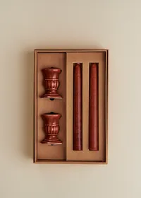Coffret Bougeoirs Piano et Chandelles - Petit Modèle - Grenat — view 3
