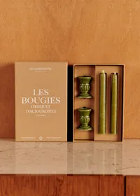 Coffret Bougeoirs Piano et Chandelles - Petit Modèle - Sauge — view 2