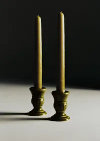 Coffret Bougeoirs Piano et Chandelles - Petit Modèle - Sauge — view 3
