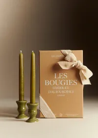 Coffret Bougeoirs Piano et Chandelles - Petit Modèle - Sauge — view 4