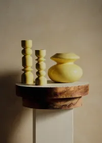 Coffret bougeoirs Romie Objetti - Jaune — view 2