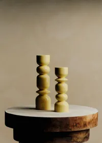 Coffret bougeoirs Romie Objetti - Jaune — view 3