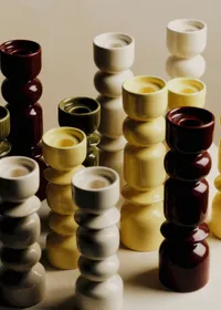 Coffret bougeoirs Romie Objetti - Jaune — view 5