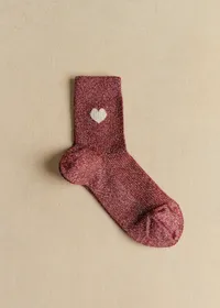 Coffret de 3 chaussettes lurex coeur - Bordeaux Argent Gris — view 5