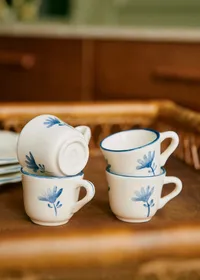 Coffret de 4 tasses expresso - Petite Fleur - Bleu Orage — view 2