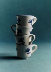 Coffret de 4 tasses expresso - Petite Fleur - Bleu Orage — view 3
