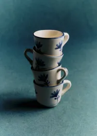 Coffret de 4 tasses expresso - Petite Fleur - Bleu Orage — view 4