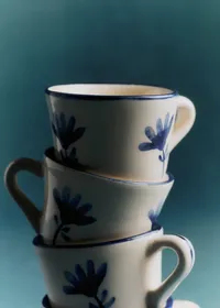 Coffret de 4 tasses expresso - Petite Fleur - Bleu Orage — view 5