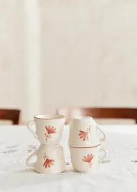 Coffret de 4 tasses expresso - Petite Fleur - Terre De Sienne — view 2