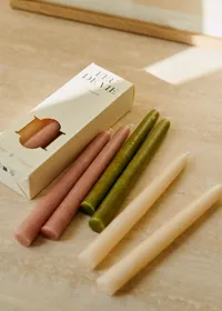 Coffret de 6 chandelles - Ecru, Blush, Olive — view 2
