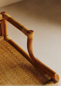 Coiffeuse vintage en bambou - Bambou et Rotin Foncé — view 2