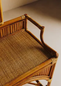 Coiffeuse vintage en bambou - Bambou et Rotin Foncé — view 3
