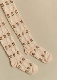 Collant Julia - Ecru Fleurs — view 3