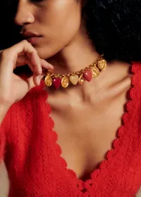 Collier Esmée - Rouge Multi Doré — view 3