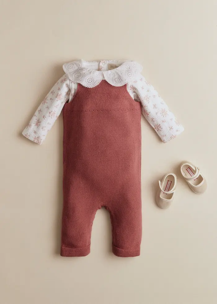 Combinaison Maille Poussin - Bois De Rose