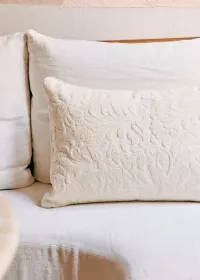 Coussin Jacquard - Grand modèle - Duo des Fleurs - Écru — view 2