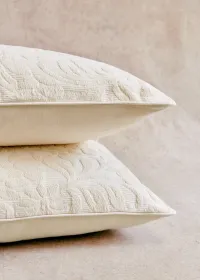 Coussin Jacquard - Grand modèle - Duo des Fleurs - Écru — view 3