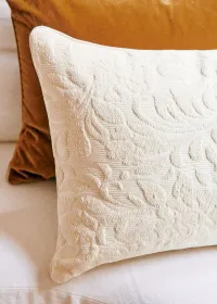 Coussin Jacquard - Grand modèle - Duo des Fleurs - Écru — view 4