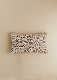 Coussin Jacquard - Petit modèle - Léopard Écru et Café — view 2