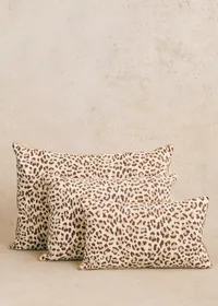 Coussin Jacquard - Très Grand modèle - Léopard Écru et Café — view 2